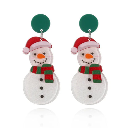 Christmas Earrings Christmas Old Man Bell Snowman Earrings Studs