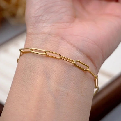 Minimalist Streetwear Solid Color 304 Stainless Steel Titanium Steel Gold Plated Bracelets In Bulk