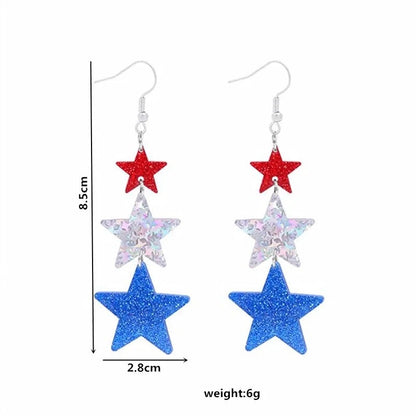 1 Pair Retro Color Block Plating Arylic Iron Aluminum Silver Plated Drop Earrings