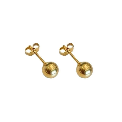1 Pair Minimalist Ball Titanium Steel Titanium Steel 18K Gold Plated Ear Studs