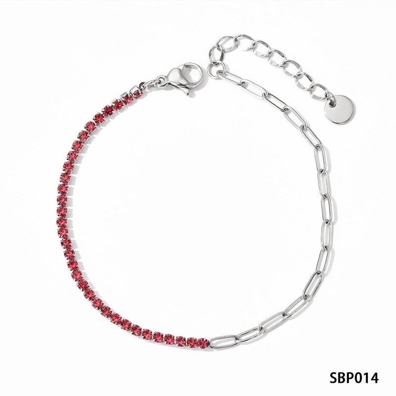 Minimalist Rhombus 304 Stainless Steel Plating Inlay Zircon Women's Bracelets