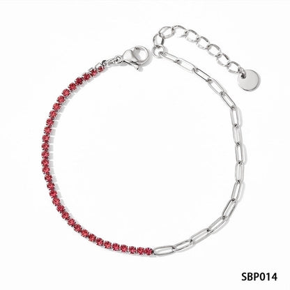 Minimalist Rhombus 304 Stainless Steel Plating Inlay Zircon Women's Bracelets