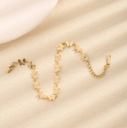 Vintage Style Minimalist Roman Numeral Butterfly 304 Stainless Steel Bracelets In Bulk