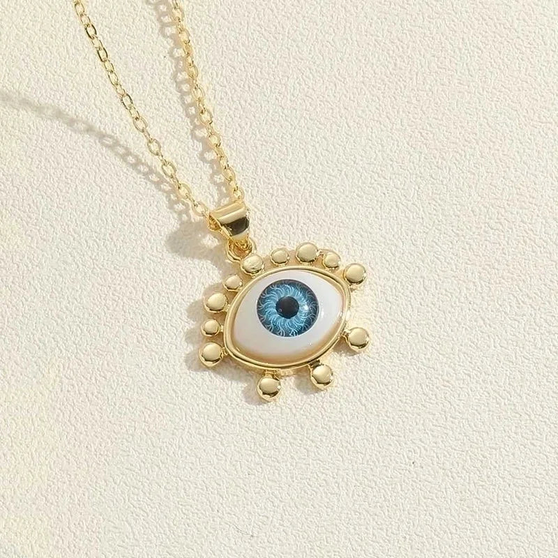 Vintage Style Minimalist Commute Sun Copper Plating Inlay Resin Zircon 14k Gold Plated Pendant Necklace