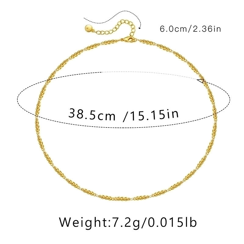 Ig Style Minimalist Solid Color Copper Plating Chain 18k Gold Plated Necklace