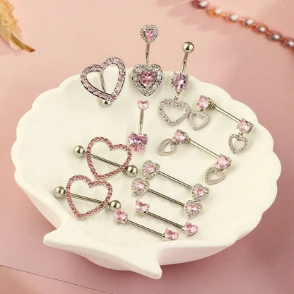 1 Piece 1 Set 1 Pair Belly Rings Minimalist Solid Color 304 Stainless Steel Inlay Rhinestones Belly Rings