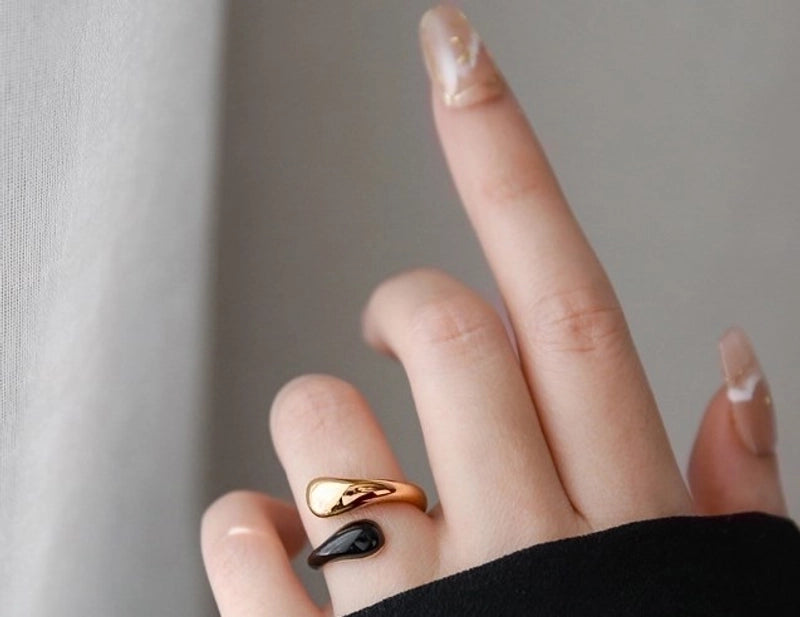 Minimalist Color Block Stainless Steel Rings In Bulk