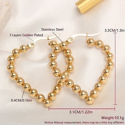 1 Pair Basic Minimalist Triangle Plating 304 Stainless Steel 18K Gold Plated Gold Plated Ear Studs