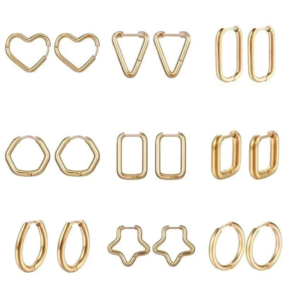 1 Piece Fashion Square Plating 201 Stainless Steel 18K Gold Plated Earrings