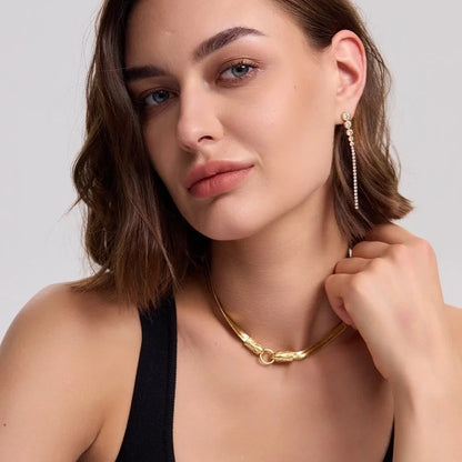 Modern Style Artistic Snake 304 Stainless Steel 316 Stainless Steel 16K Gold Plated White Gold Plated Gold Plated Plating Necklace