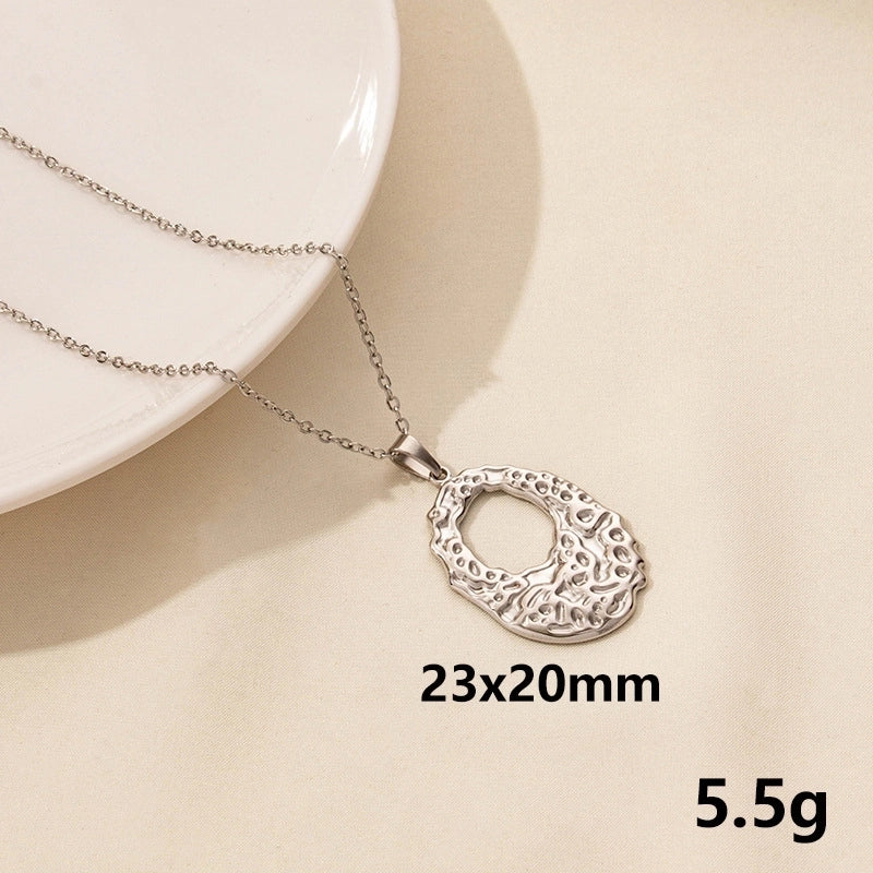 Minimalist Geometric Round 304 Stainless Steel Plating Pendant Necklace