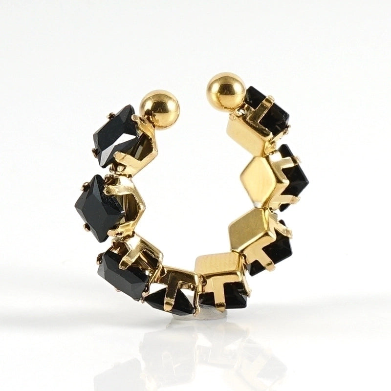 Fashion Horse Eye Stainless Steel Open Ring Inlay Zircon Stainless Steel Rings