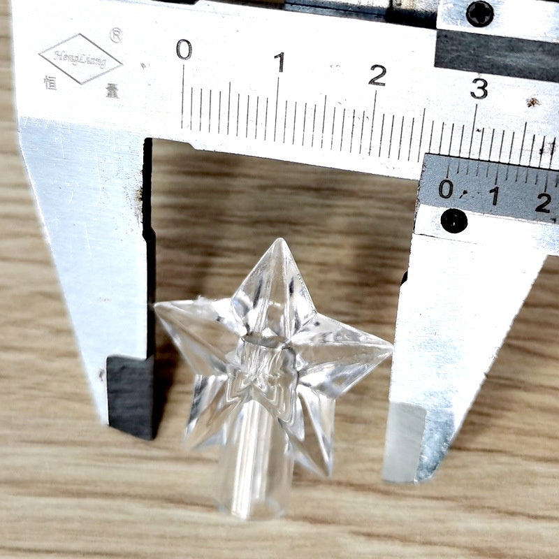 10 Pieces Transparent Round Ball Snowflake Small Five-star Christmas Tree Light String Accessories Five-pointed Star Tree Top Star Christmas Decoration