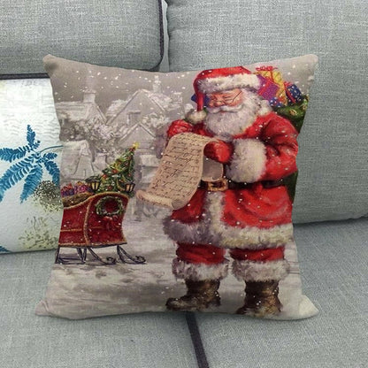 Christmas Nordic Style Modern Style Classic Style Christmas Tree Santa Claus Dog Linen Pillow Cases Couch & Sofa Decor