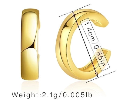 Retro Minimalist C Shape Copper Plating Inlay Zircon Ear Cuffs 1 Pair