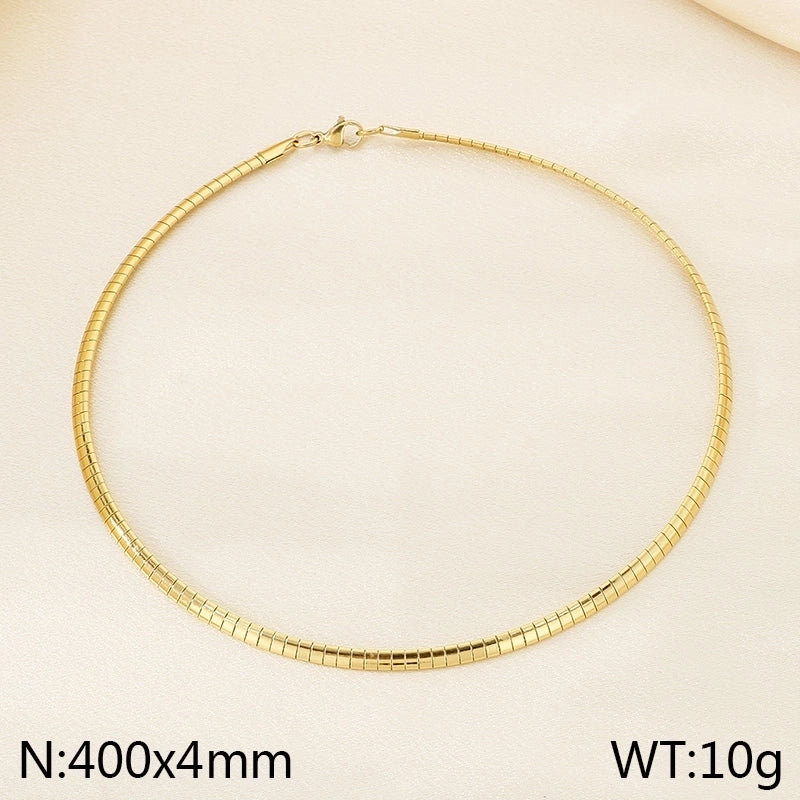 Elegant Minimalist Streetwear Solid Color 304 Stainless Steel 18K Gold Plated Choker
