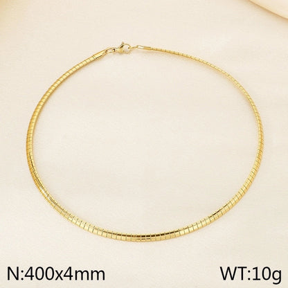 Elegant Minimalist Streetwear Solid Color 304 Stainless Steel 18K Gold Plated Choker