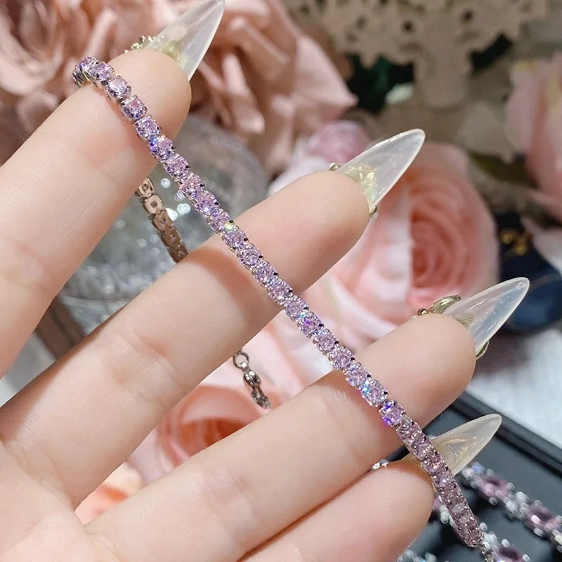 Copper Inlay Heart Shape Flower Bow Knot Zircon Bracelets