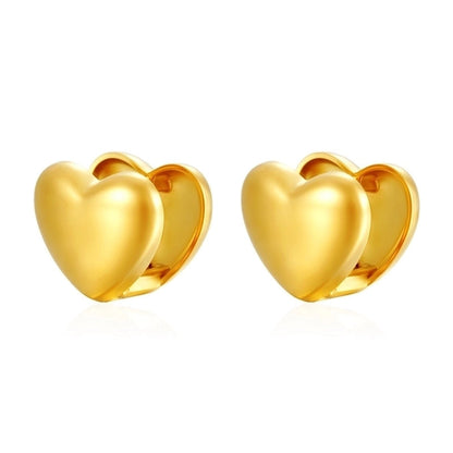 1 Pair IG Style Heart Shape 304 Stainless Steel Earrings