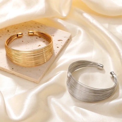 Classic Style Streetwear Solid Color Iron K Gold Plated Rhodium Plated Bangle