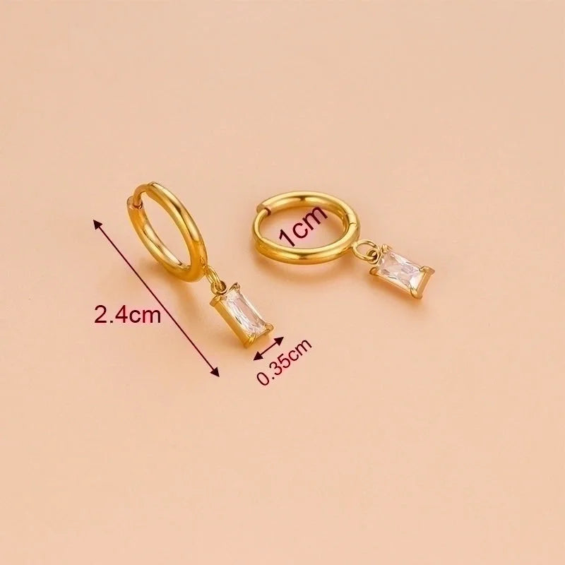 1 Pair Fashion Sector Heart Shape Tassel Gold Plated Inlay 304 Stainless Steel Zircon Stainless Steel Earrings
