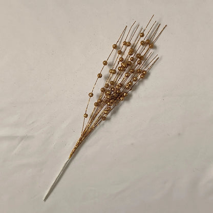 Christmas Decorations 43cm 12 Fork Gold Powder Ball Christmas Tree Garland Rattan Sequins Simulation Berry Branches Bundle