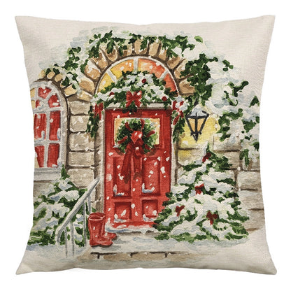 Cute Christmas Tree Snowman Linen Pillow Cases