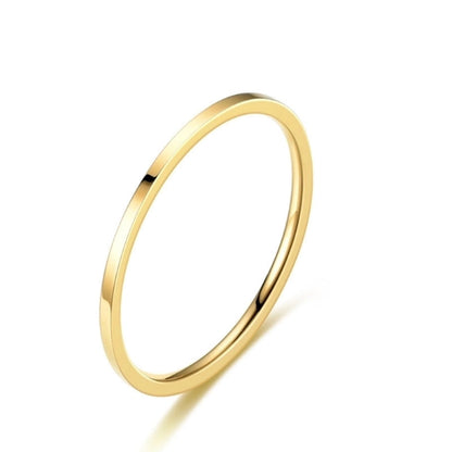 Minimalist Solid Color Titanium Steel 18K Gold Plated Polishing Rings