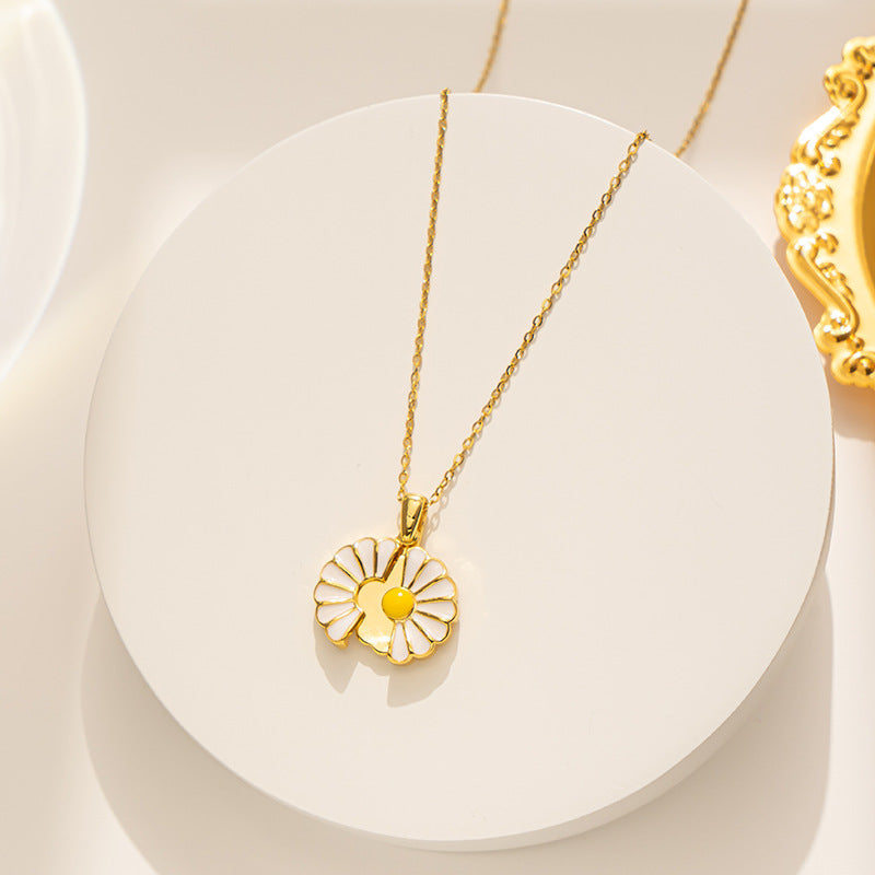 Moderate Luxury Geometric Titanium Steel 18K Gold Plated Necklaces