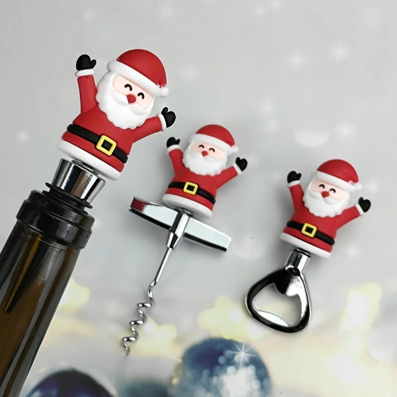 Christmas Cute Santa Claus Alloy Wine Stopper 1 Piece
