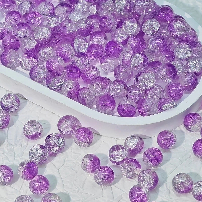 50 PCS/Package Diameter 10mm Diameter 8mm Glass Crackle Glass Beads Round Jewelry Accessories