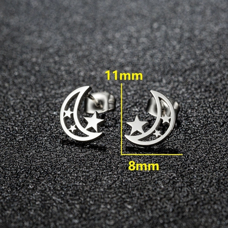 1 Pair Minimalist Classic Style Geometric Polishing Plating 304 Stainless Steel 18K Gold Plated Ear Studs
