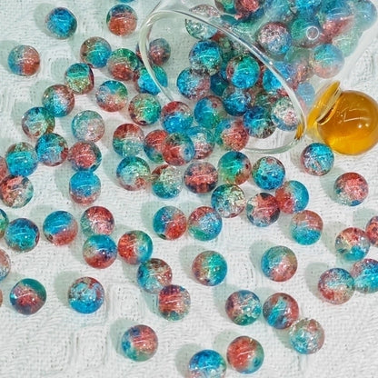 50 PCS/Package Diameter 10mm Diameter 8mm Glass Crackle Glass Beads Round Jewelry Accessories