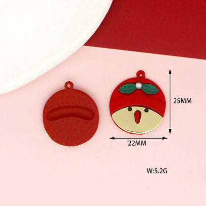 10 PCS/Package 17 * 21mm 17 * 22mm 19 * 24mm Alloy Rhinestones Penguin Christmas Tree Snowman Pendant Jewelry Accessories