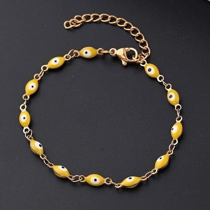 Ethnic Style Classic Style Artistic Devil's Eye Oval Simple 304 Stainless Steel 18K Gold Plated Bracelets In Bulk