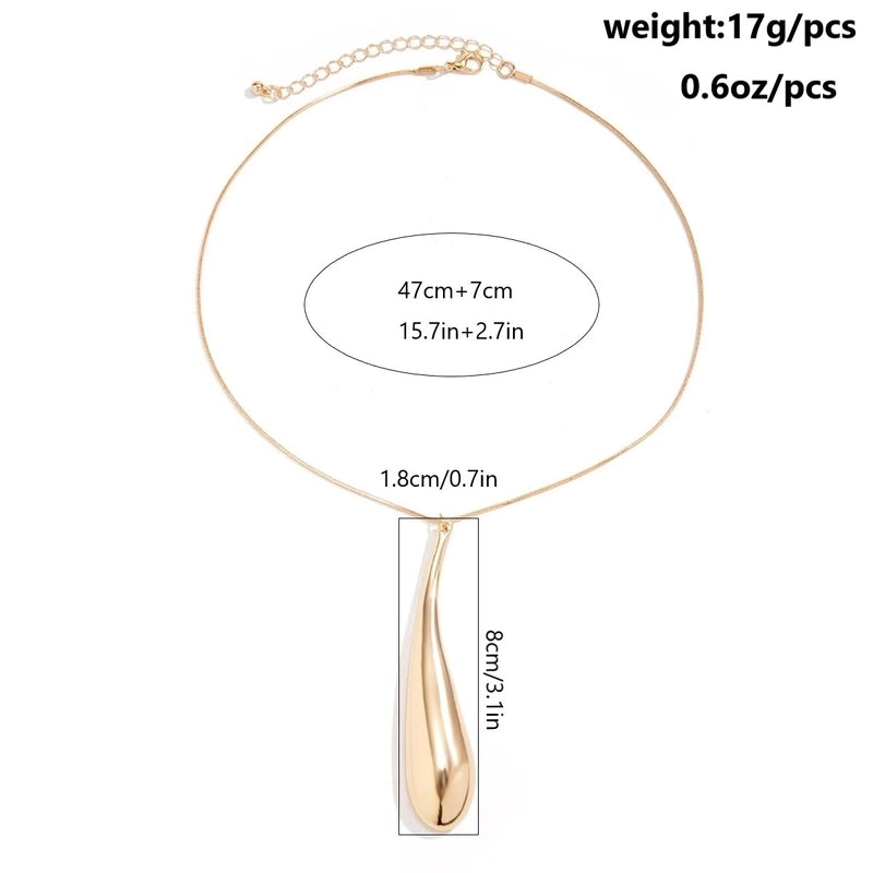 1 Pair Minimalist Oversized Geometric Copper 18k Gold Plated Drop Earrings