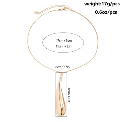 1 Pair Minimalist Oversized Geometric Copper 18k Gold Plated Drop Earrings