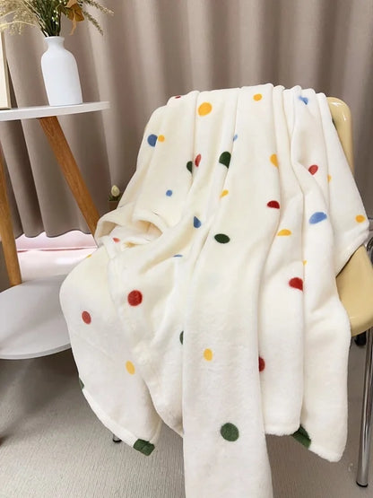 In Stock | Style Autumn And Winter Thickened Cartoon Crayon Small New Flannel Casual Plush Blanket Dormitory Bed Sheet