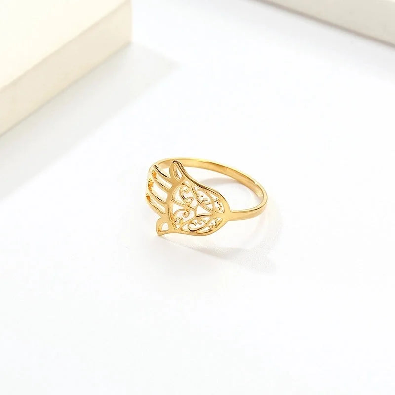 304 Stainless Steel 18K Gold Plated Basic Minimalist Classic Style Inlay Plaid Rhinestones Rings