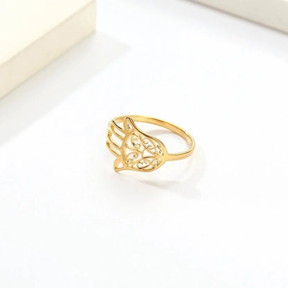 304 Stainless Steel 18K Gold Plated Basic Minimalist Classic Style Inlay Plaid Rhinestones Rings