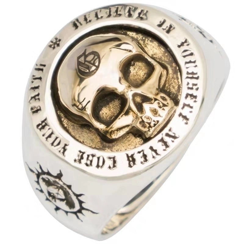 Rock Punk Skull Alloy Plating Halloween Men's Rings