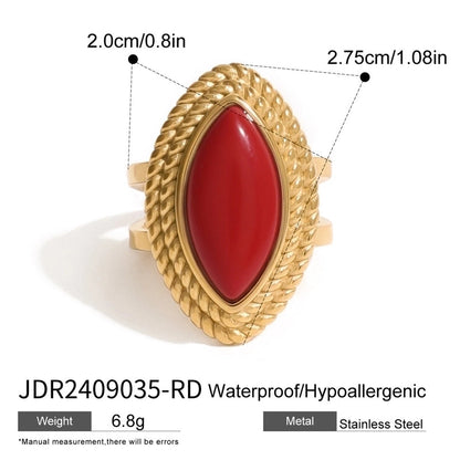 Exaggerated Punk Geometric 304 Stainless Steel 18K Gold Plated Rings