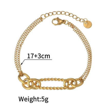 Casual Minimalist Solid Color 304 Stainless Steel Bracelets Necklace