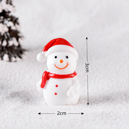 New Christmas Old Man Snowman Micro Landscape Snow Scene Train Box Christmas Socks Small Gift Bells Resin Ornaments