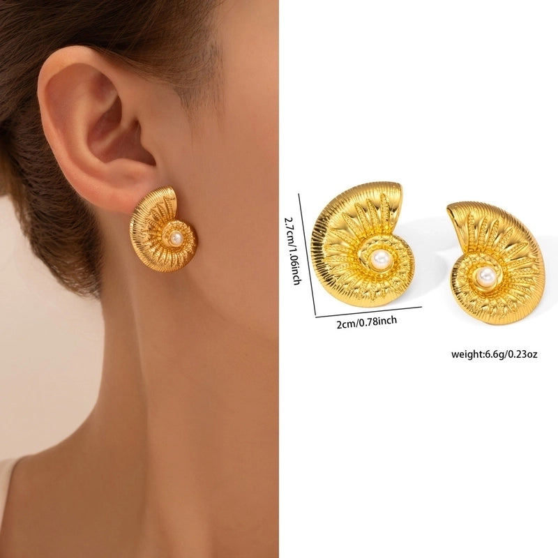 1 Pair Retro Minimalist Geometric Plating Titanium Steel Drop Earrings Ear Studs