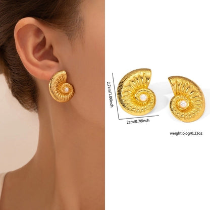 1 Pair Retro Minimalist Geometric Plating Titanium Steel Drop Earrings Ear Studs