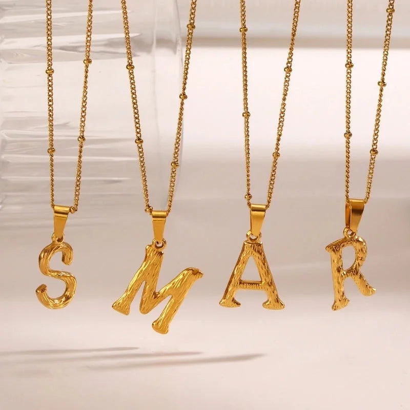 Minimalist Cool Style Letter 304 Stainless Steel 18K Gold Plated Plating Pendant Necklace