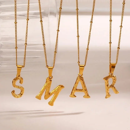 Minimalist Cool Style Letter 304 Stainless Steel 18K Gold Plated Plating Pendant Necklace