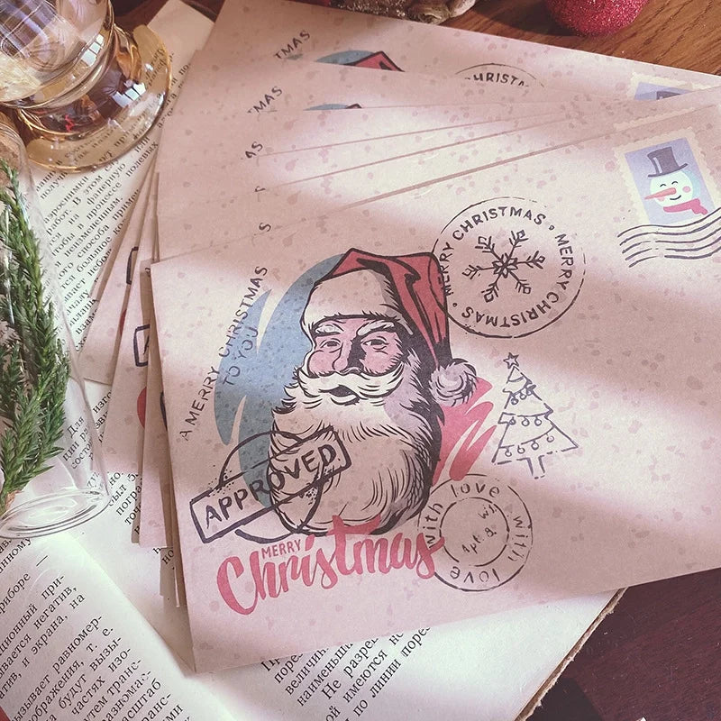 Christmas Minimalist Classic Style Santa Claus Holiday Festival Card Invitations