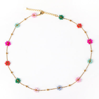 Moderate Luxury Little Daisy Flower Rose Petal Flower Copper Diamond Inlay Stud Earrings